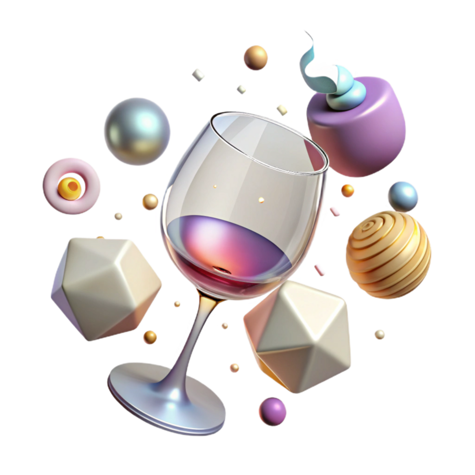 vibrant rustic Empty Wine Glass Top View Transparent Background premium png