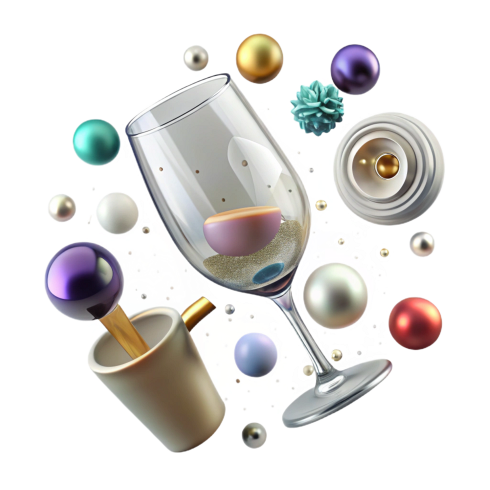 magnificent creative Empty Wine Glass Top View Transparent Background original png