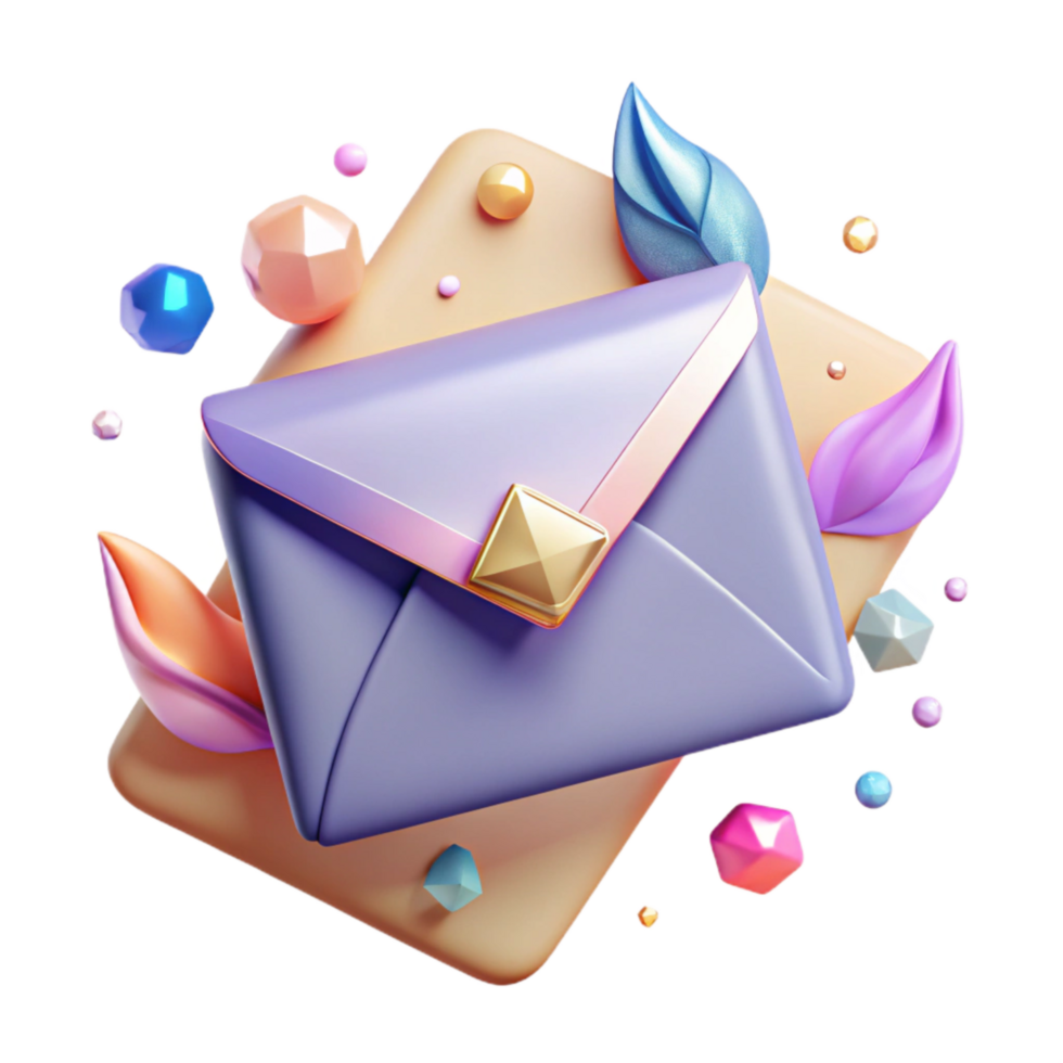 stunning artistic Envelope Front View Closed with Address Label Cutout premium png