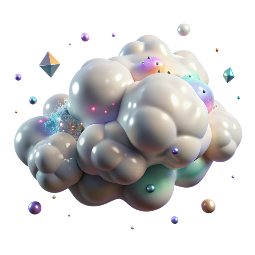 vibrant modern Ethereal Light Clouds Isolated on Transparent Background exclusive png