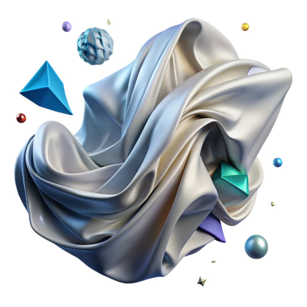 vibrant artistic Fabric Drapery Billowing in Whispering Winds Transparent Background high quality png