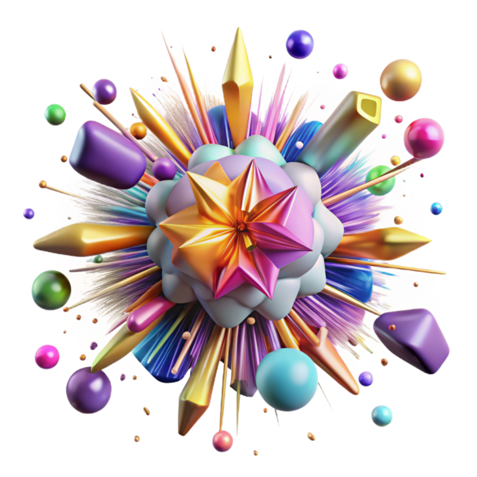 vibrant minimalist Exploding Supernova Isolated on Transparent Background high quality png