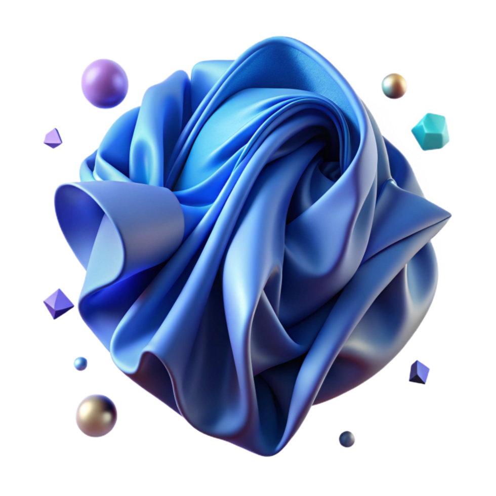 dramatic vintage Faded Blue Fabric with Folds Transparent Element professional png