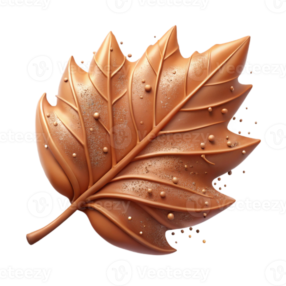serene modern Fallen Leaf Decaying Brown Texture Isolated Element premium png