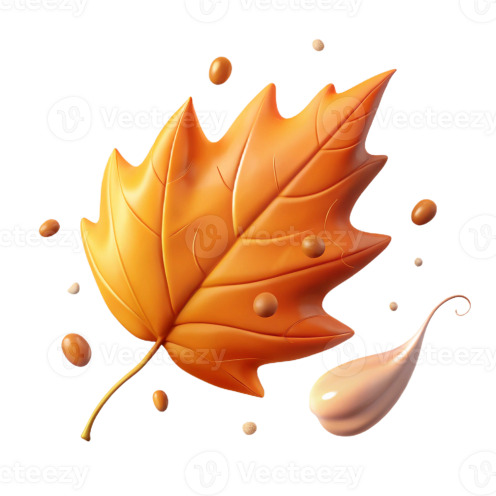 vibrant vintage Falling Autumn Leaf with Wind Effect Isolated authentic png