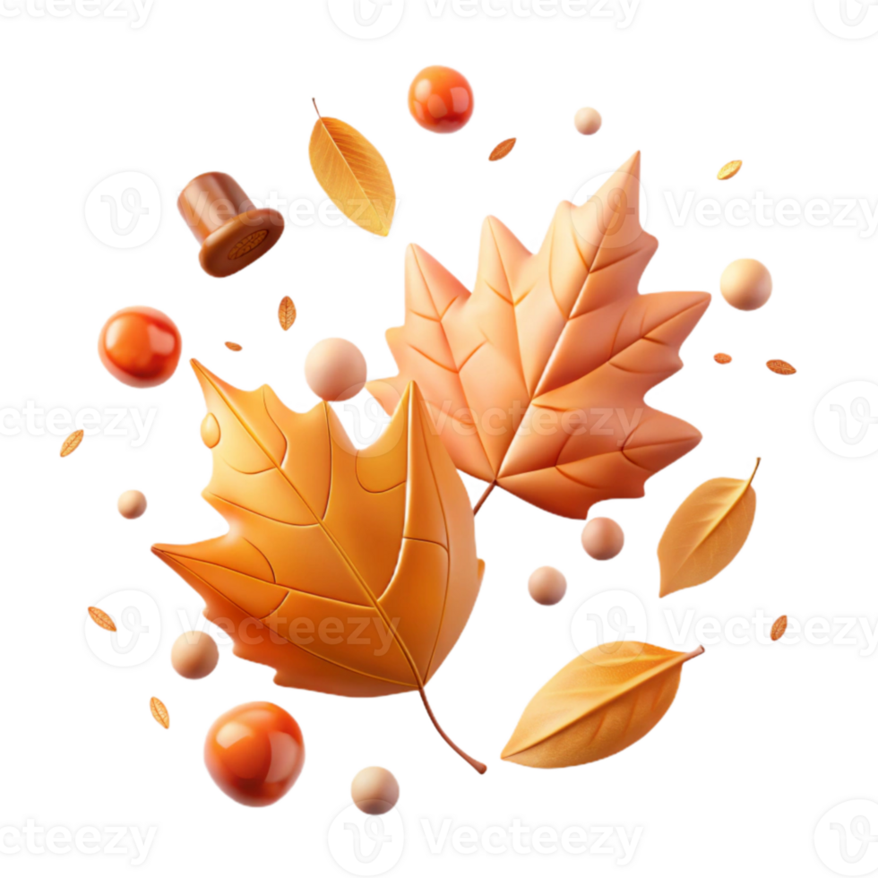 extraordinary traditional Falling Autumn Leaves Transparent Background with Warm Colors authentic png