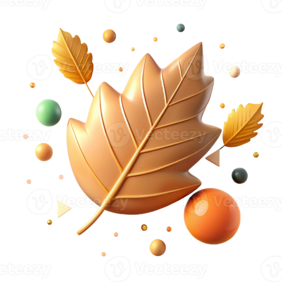 vibrant artistic Falling Leaf with Gentle Curve Cutout original png