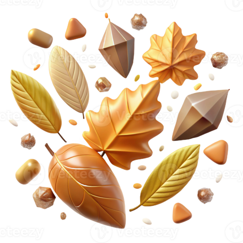 elegant abstract Falling Leaves Autumn Background Transparent Design original png