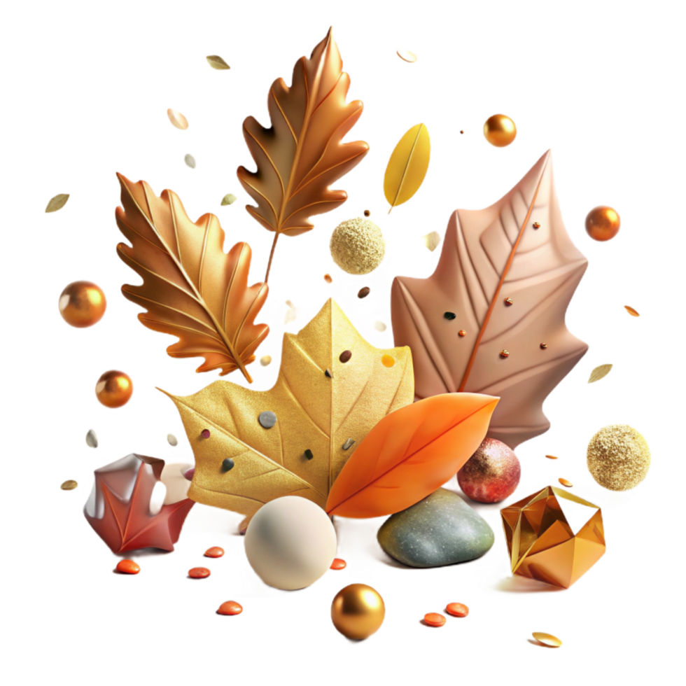 impressive rustic Falling Leaves Autumn Scene Transparent Background authentic png