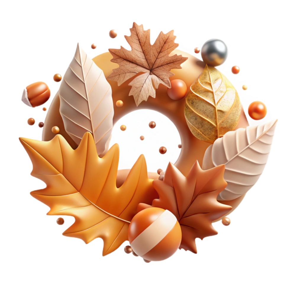 magnificent modern Falling Leaves Autumn Wreath Transparent Design original png