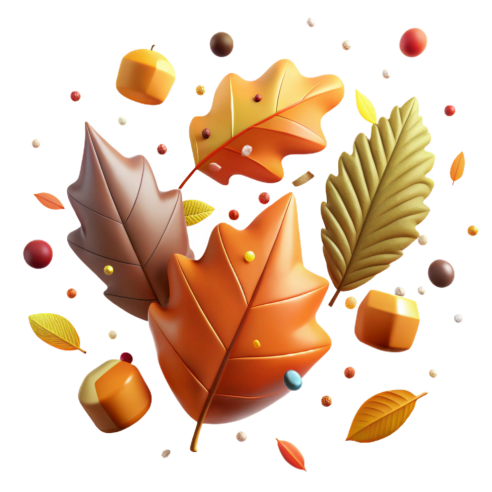 dramatic rustic Falling Leaves in Autumn Wind Cutout exclusive png