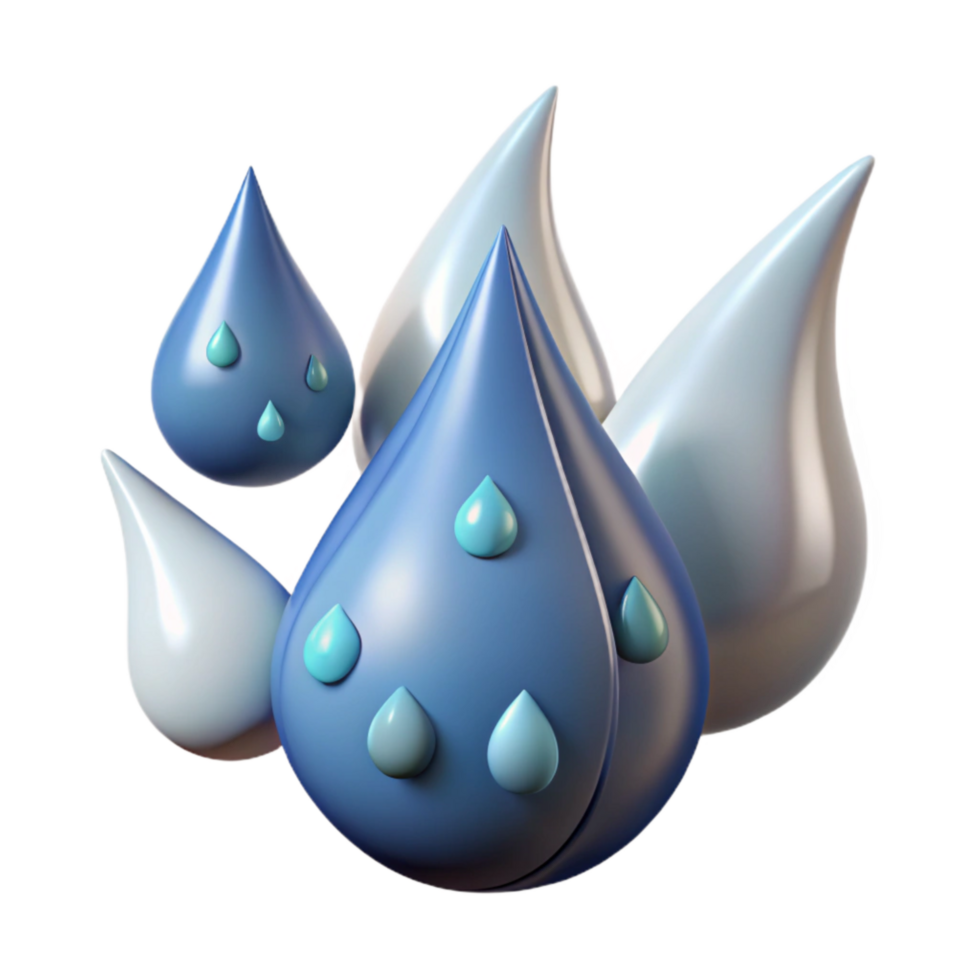 serene abstract Falling Rain Drops Backlit Transparent Background genuine png