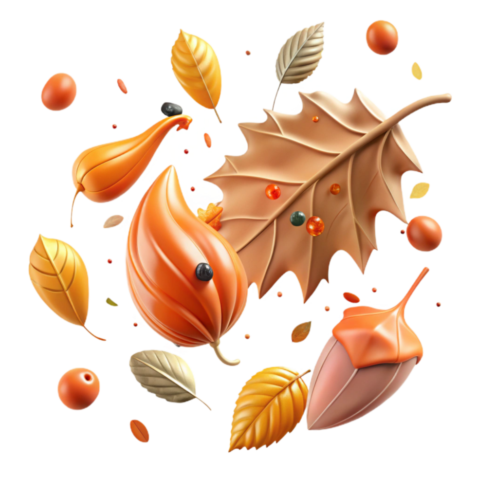 impressive creative Falling Leaves in Autumn Wind Cutout professional png