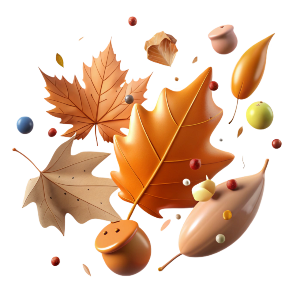 stunning abstract Falling Leaves in Autumn Wind Cutout detailed png