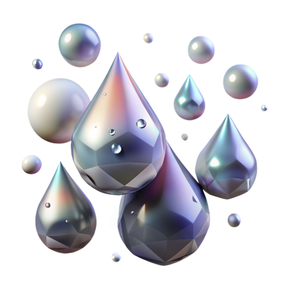 impressive abstract Falling Rain Drops Close Up Transparent Background professional png