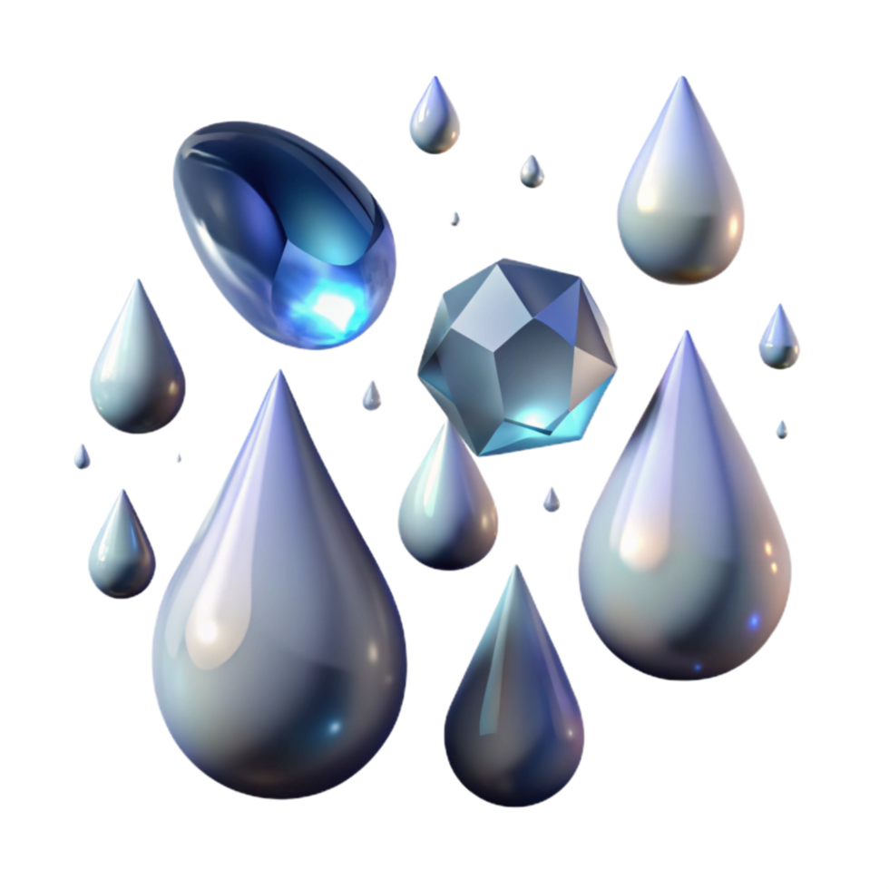 impressive abstract Falling Rain Drops Silhouette Transparent Background premium png