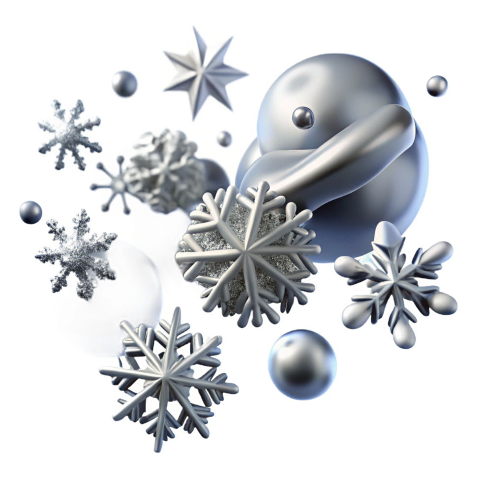 elegant rustic Falling Snowflakes Blown by Wind Element with Transparent Background premium png