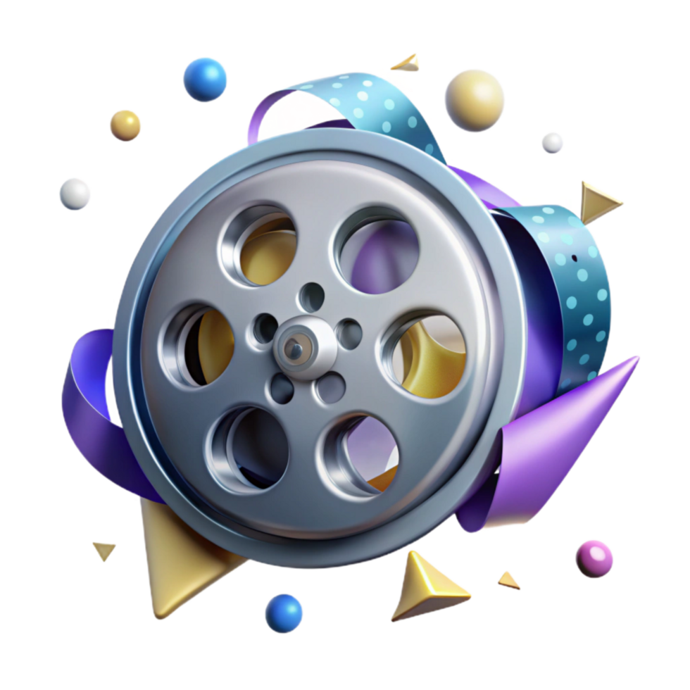 beautiful traditional Film Reel Cutout with Transparent Background png