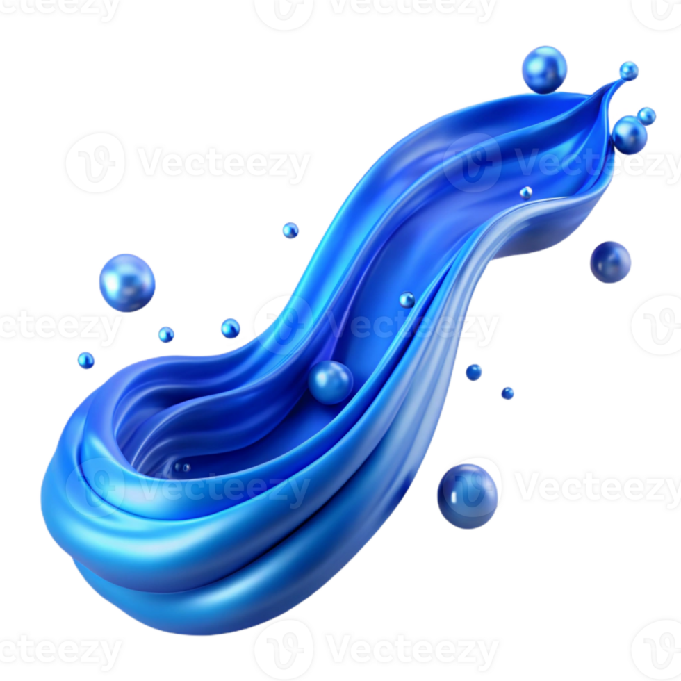 vibrant abstract Flowing Blue Water Stream Isolated Element high resolution png