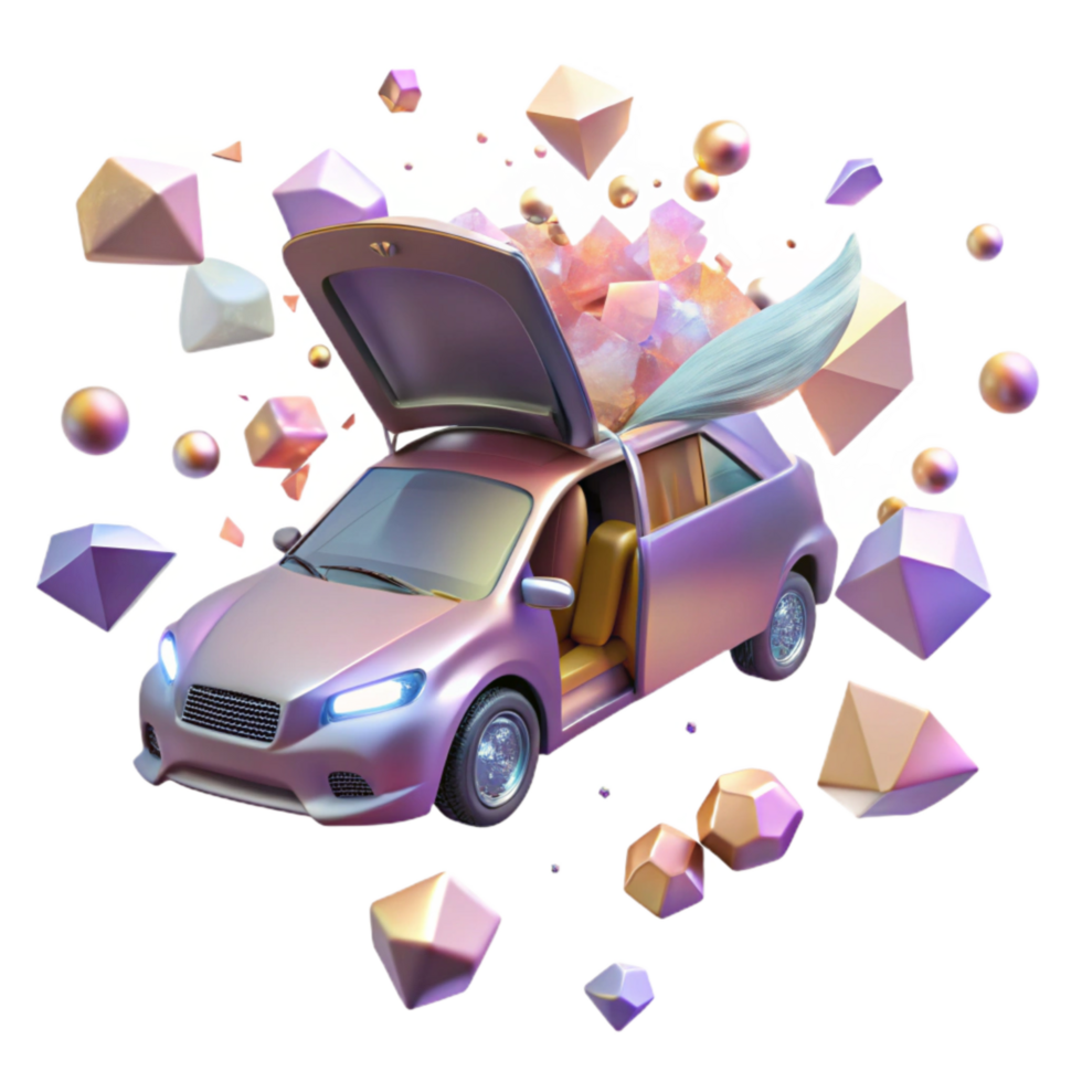 wonderful abstract Flying Car with Open Doors Cutout original png