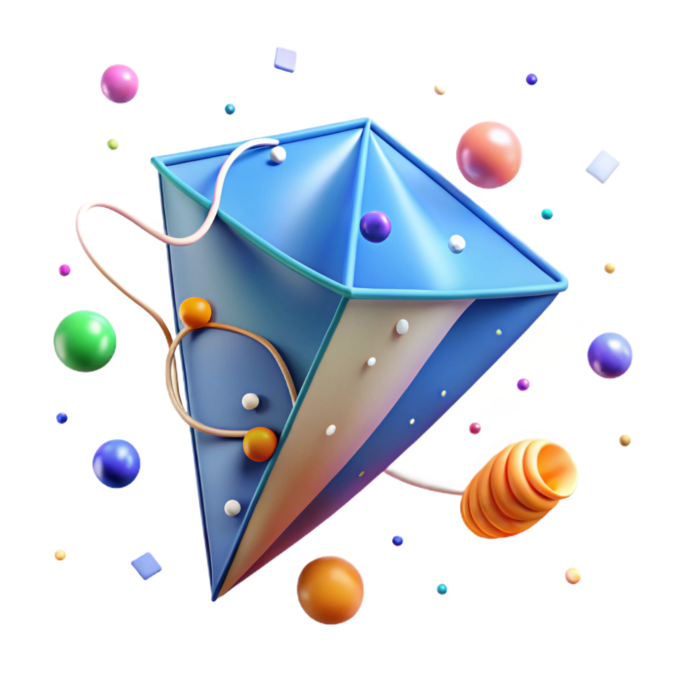 dramatic rustic Flying Kite in Clear Blue Sky Cutout original png