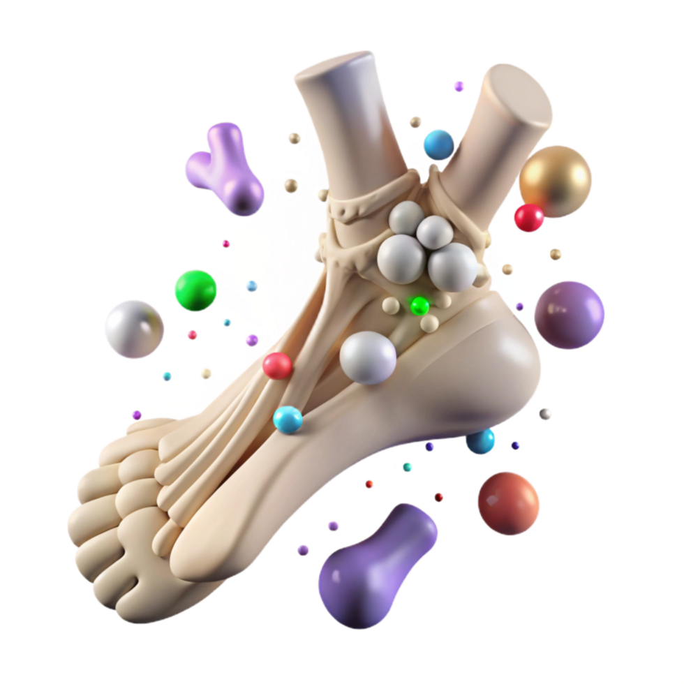wonderful rustic Foot Bones X Ray View with Toes Transparent Background high resolution png
