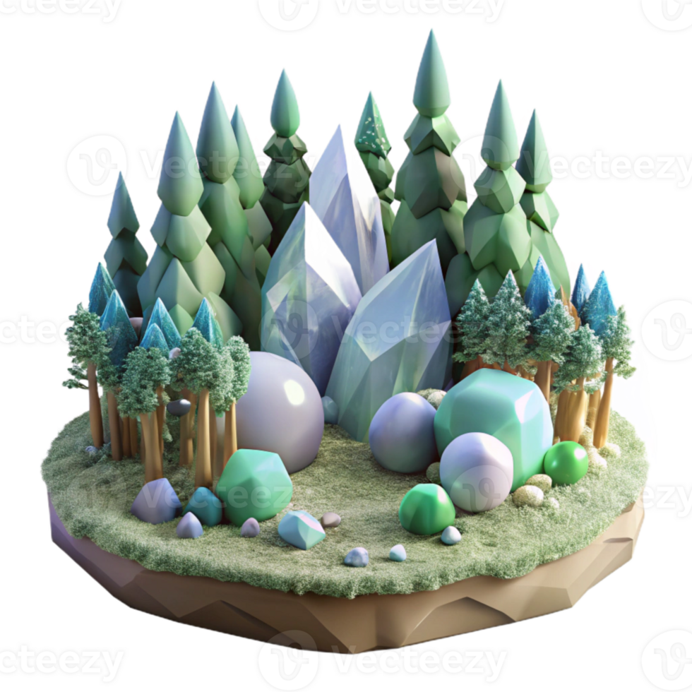 magnificent artistic Forest Edge Transition Transparent Background Isolated Element authentic png