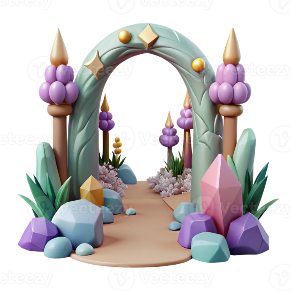 elegant classic Forest Pathway Arch Transparent Background Isolated Element high quality png