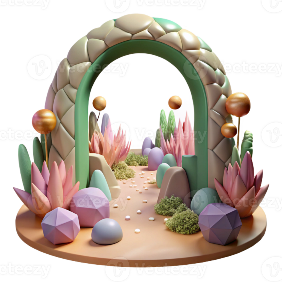 elegant modern Forest Pathway Arch Transparent Background Isolated Element high quality png