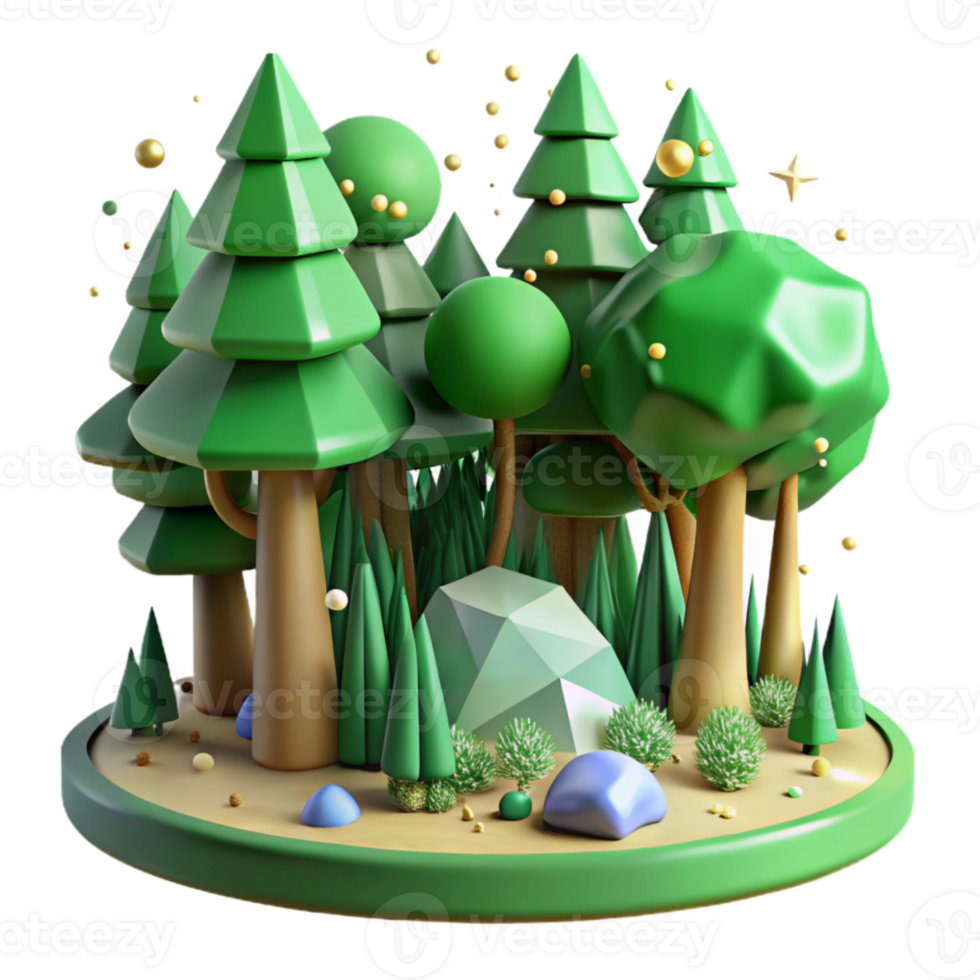 elegant creative Forest Scene with Green Trees Cutout genuine png