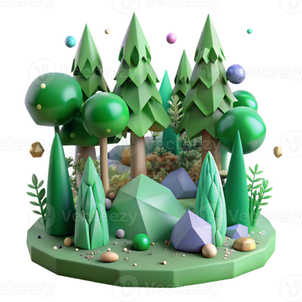 serene traditional Forest Scene with Green Trees Cutout genuine png