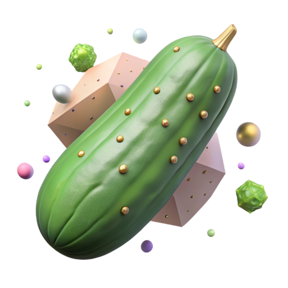dramatic abstract Fresh Cucumber Whole View Cutout png