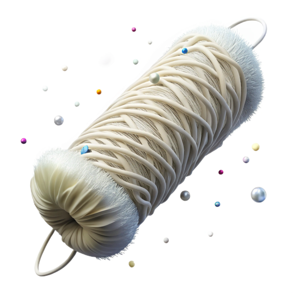 extraordinary rustic Frayed White Thread Isolated on Transparent Background detailed png