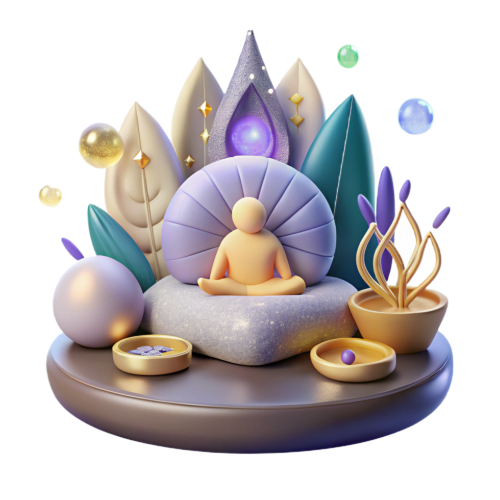 vibrant modern Front View Healing Meditation Cushion Cutout png