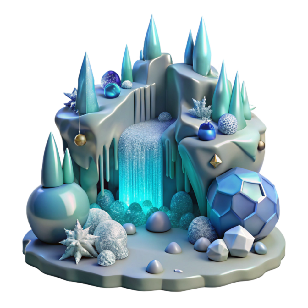 extraordinary rustic Frozen Waterfall Cutout with Icicles high resolution png