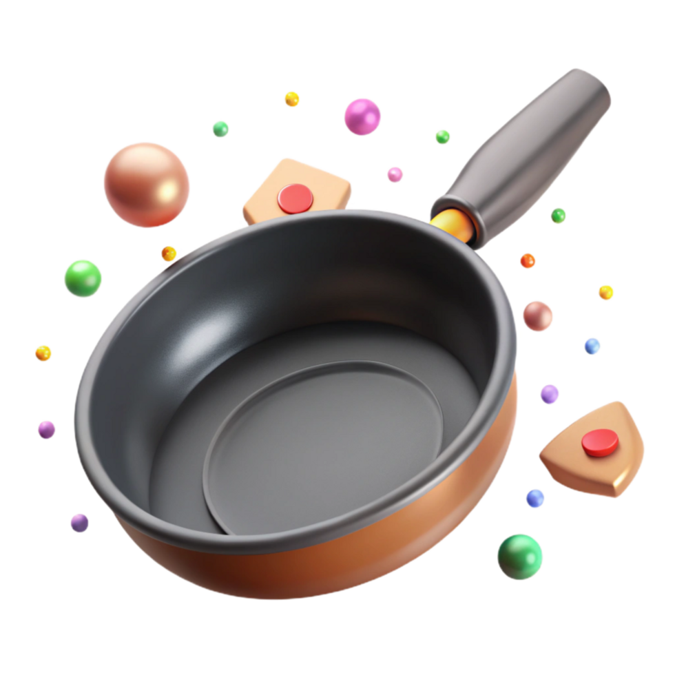 magnificent modern Frying Pan Side View with Non Stick Coating Cutout high quality png