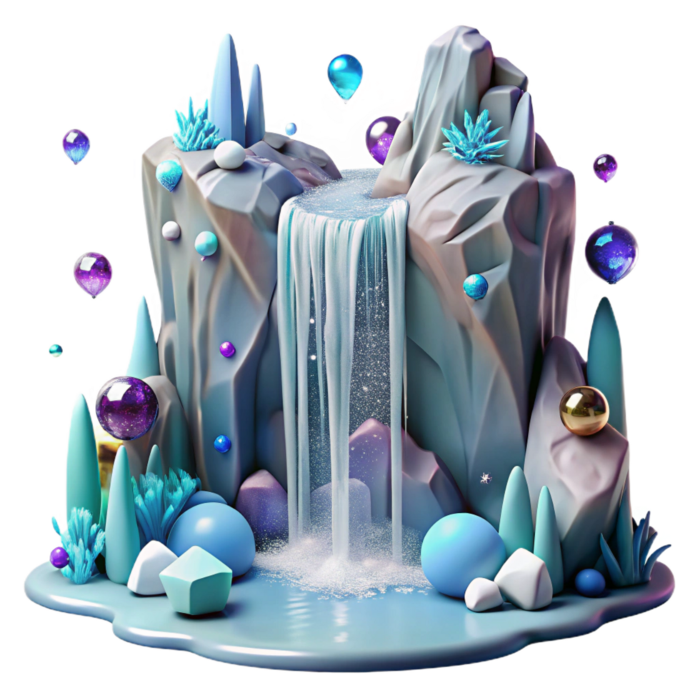 elegant rustic Frozen Waterfall Still in Whispering Winds Cutout original png