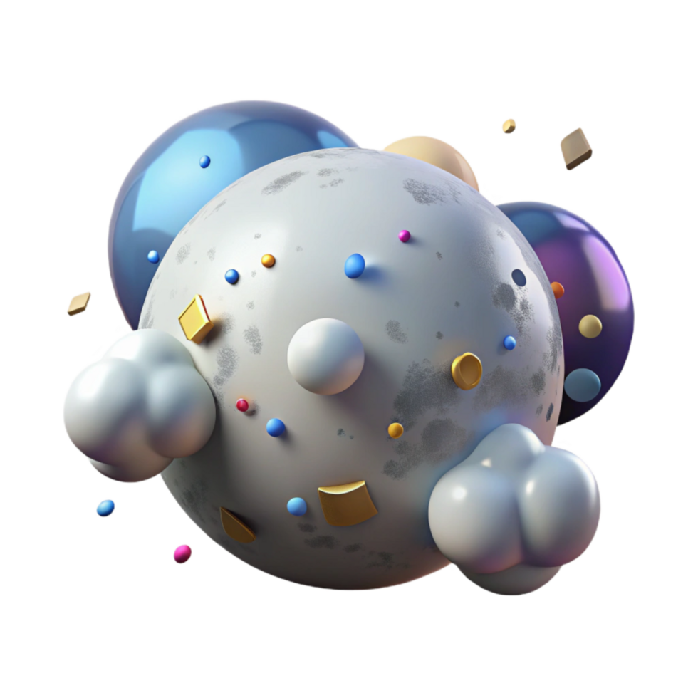 dramatic modern Full Moon Shining Through Clouds Isolated detailed png