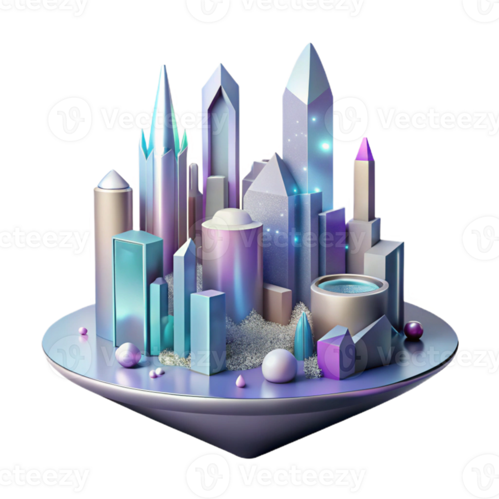 wonderful traditional Futuristic Cityscape Silhouette Isolated on Transparent Background exclusive png