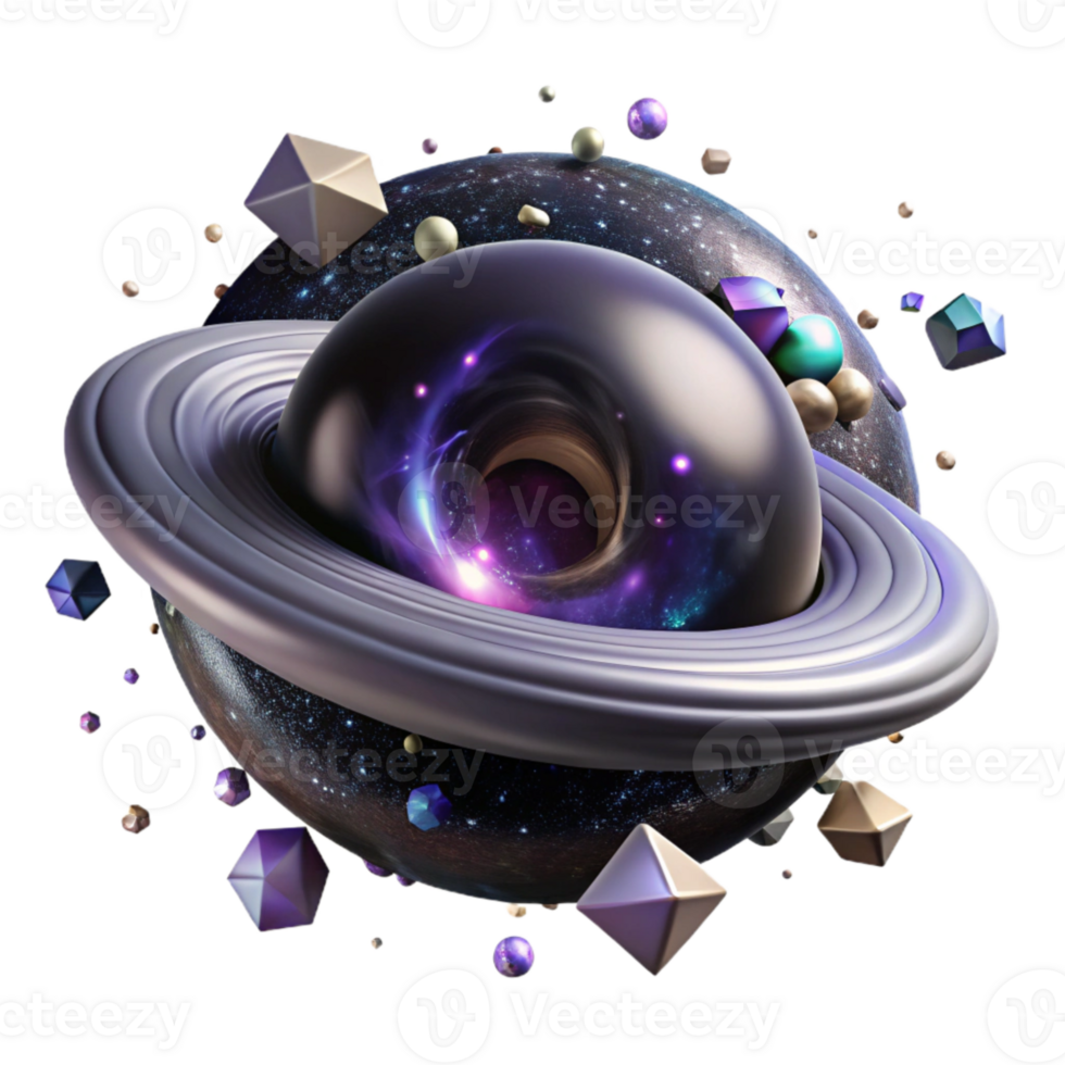 dramatic vintage Galaxy with Supermassive Black Hole at Center Transparent Background authentic png