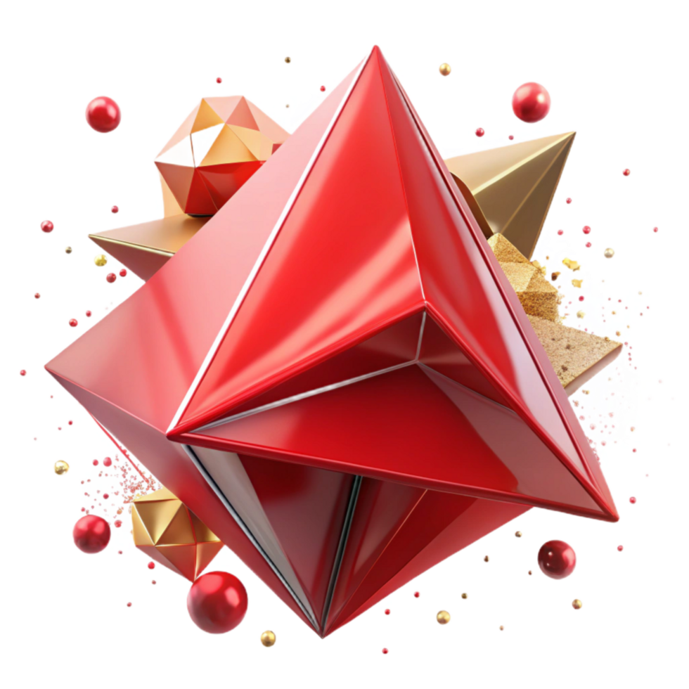 magnificent contemporary Geometric Red Triangle Transparent Background Element authentic png