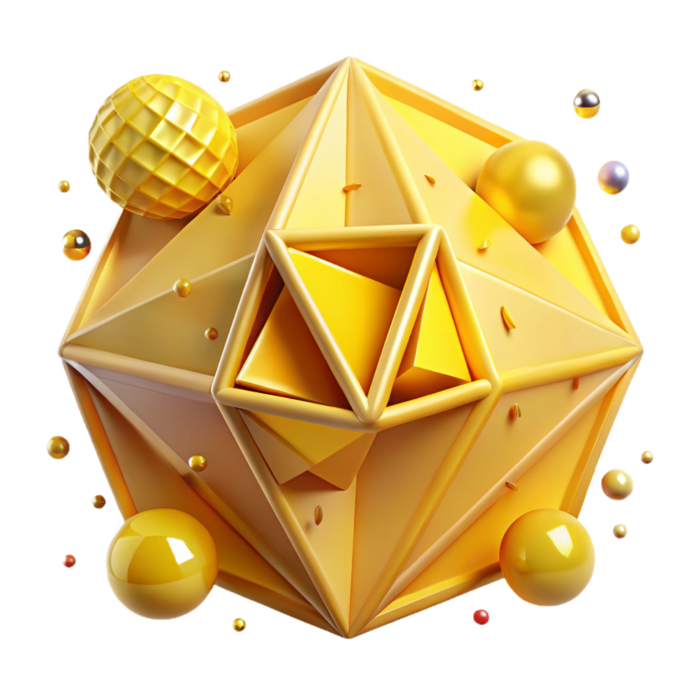 dramatic creative Geometric Yellow Pattern Isolated high resolution png
