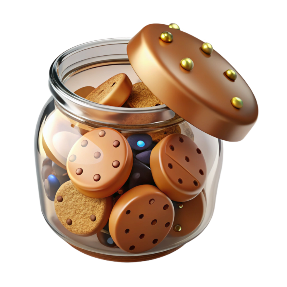 wonderful modern Glass Jar with Cookies Chocolate Chip Transparent png