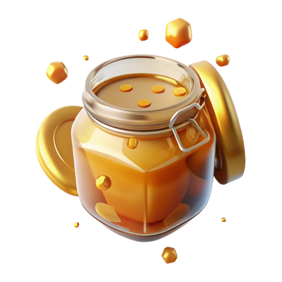 impressive traditional Glass Jar with Honey Transparent Background Element high quality png