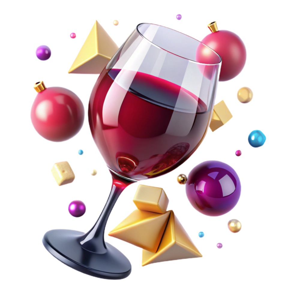 stunning rustic Glass of Red Wine with Stem Transparent Background Isolated authentic png