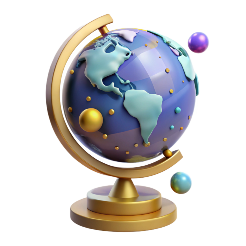 stunning classic Globe with Stand Angled View Isolated Element high quality png