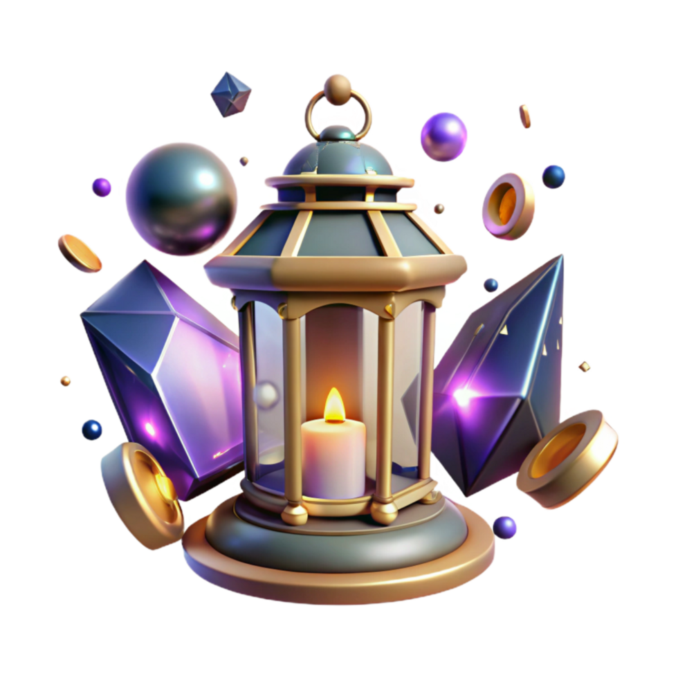 extraordinary modern Glowing Lantern Illuminating a Path in a Parallel Universe Isolated png