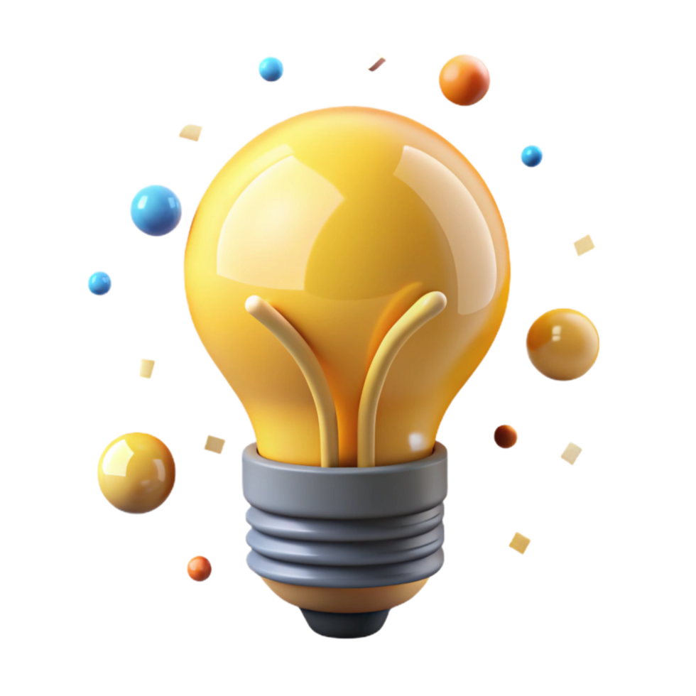 serene classic Glowing Light Bulb Isolated with Yellow Filament authentic png