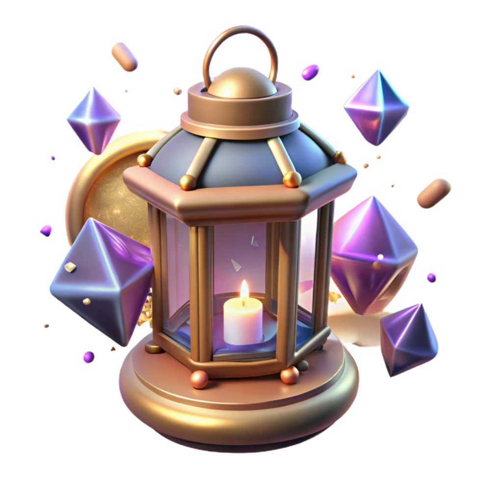 vibrant traditional Glowing Lantern Illuminating a Path in a Parallel Universe Isolated high resolution png
