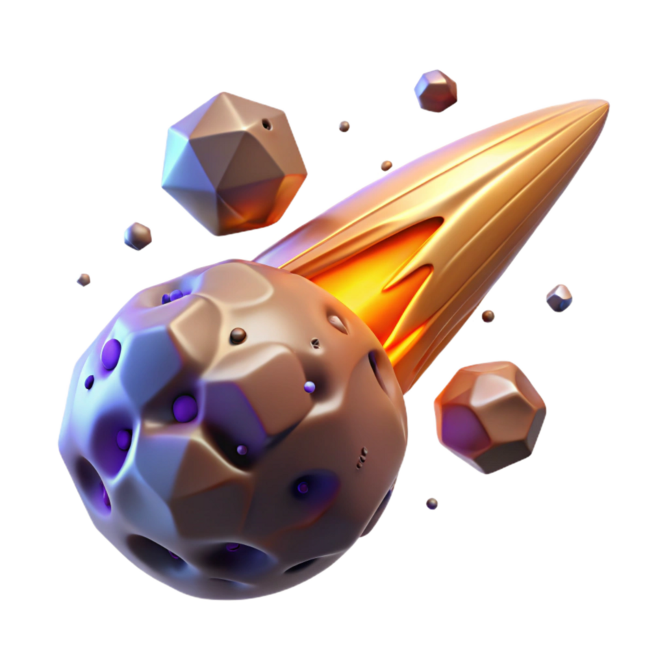 wonderful creative Glowing Meteor Streaking Across Space Isolated authentic png